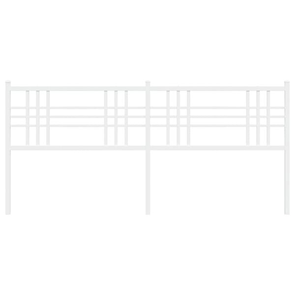 vidaXL Utskiftbar sengegavl i metall hvit 193 cm