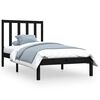 vidaXL Sengeramme svart heltre furu 90x190 cm Single