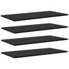 vidaXL Bokhyllebrett 4 pcs Svart 80 x 40 x 1,5 cm Konstruert tre