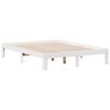 vidaXL Seng med bokhylle uten madrass hvit 150x200 cm heltre furu