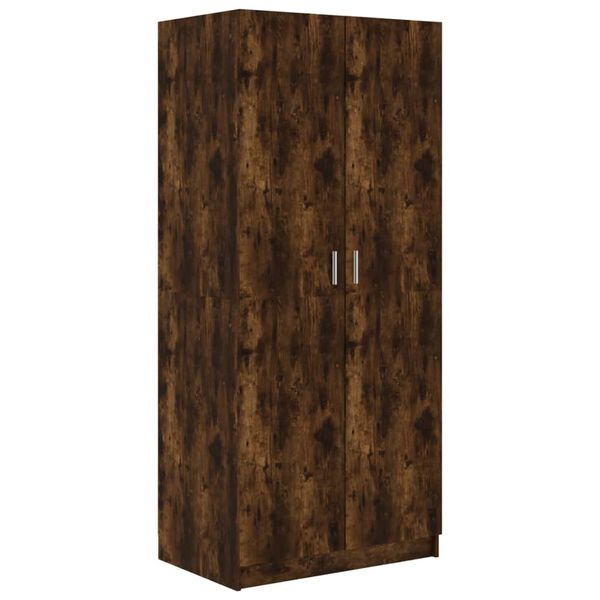 vidaXL Garderobe r&oslash;kt eik 80x52x180 cm konstruert tre