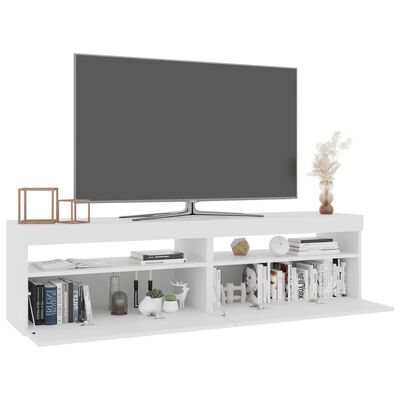 vidaXL TV-benker 2 stk med LED-lys høyglans hvit 75x35x40 cm