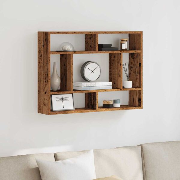 vidaXL Vegghylle gammelt tre 75x16x55 cm konstruert tre