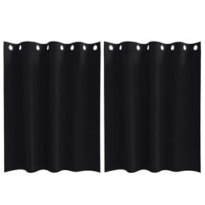 vidaXL M&oslash;rkleggende Gardiner med Ringer 2 pcs Svart 140 x 140 cm