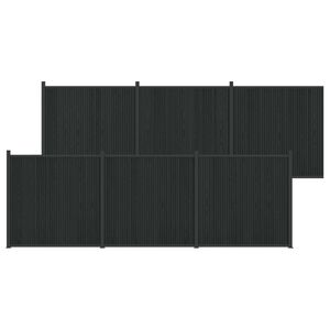 vidaXL Gjerdeplate 6 pcs WPC og Aluminium Svart
