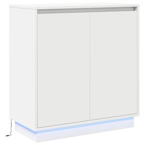 vidaXL LED sideboard med hylle Hvit 71 x 34,5 x 75 cm Konstruert tre
