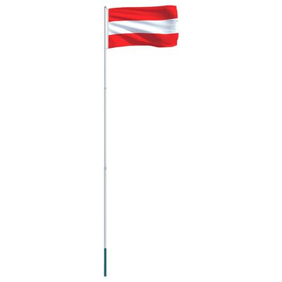 vidaXL Østerriksk flagg og stang aluminium 4 m