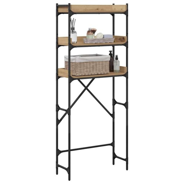 vidaXL Vaskemaskinhylle med hylle 67 x 25 x 163 cm Konstruert tre