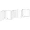 vidaXL Hundeport sammenleggbar 6 paneler hvit 300 cm poppeltre
