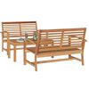 vidaXL Hagesofa Set 3 pcs Naturlig Massivt Teaktre
