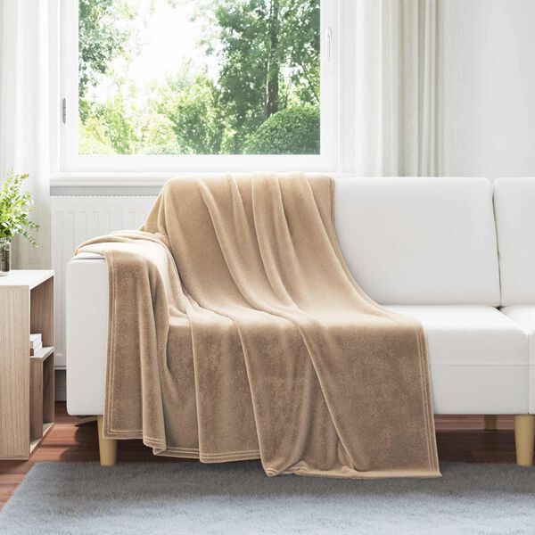 vidaXL Kastteppe Kamel 150 x 200 cm Fleece