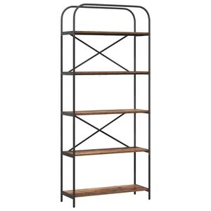 vidaXL Bokhylle 5 niv&aring;er 80 x 30 x 183 cm Konstruert tre Gammelt tre