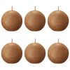 Bolsius Rustikke kulelys Shine 6 stk 76x71 mm krydder brun