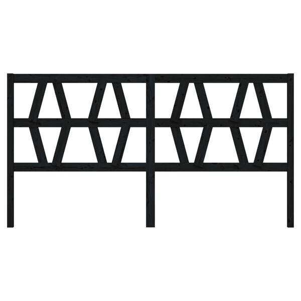vidaXL Sengegavl svart 206x4x100 cm heltre furu