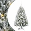 vidaXL Kunstig sammensatt juletre Gr&oslash;nn og hvit 120 cm PVC og st&aring;l