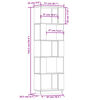 vidaXL Bokhylle/romdeler 51x25x163,5 cm heltre furu