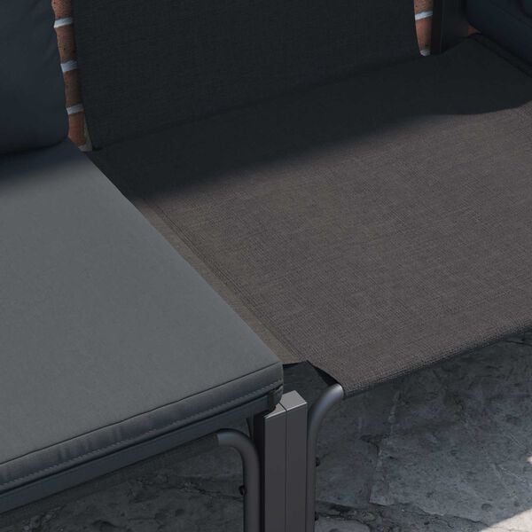 vidaXL Hagesofa Set med pute Antrasitt Stål
