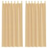 vidaXL Voile gardiner med stanglommer 2 stk sand
