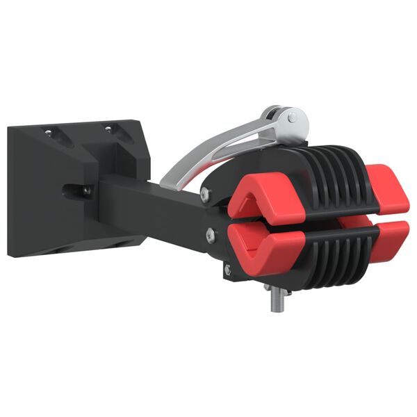 vidaXL Reparasjonsstativ veggmontert sammenleggbar r&oslash;d og svart st&aring;l