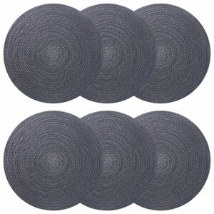 vidaXL Jute Placemets 6 stk. M&oslash;rkegr&aring; 100% Tossa Jute