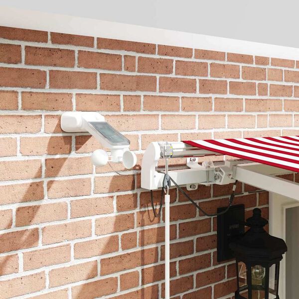 vidaXL Innvendbar Markise R&oslash;d og Hvit 500 &times; 350 cm Polyester og Metall