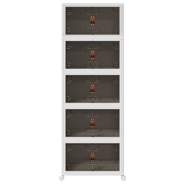 vidaXL Oppbevaringsboks stablebar med hjul 5-lags 75 L 64x40x179 cm