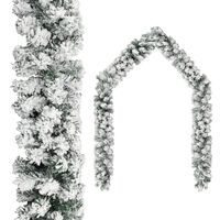 vidaXL Julekrans med flokket snø grønn 20 m PVC