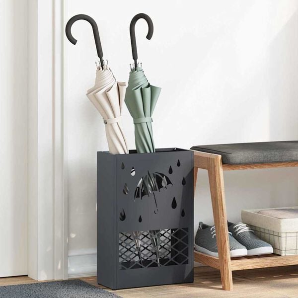 vidaXL Parasollstativ Antrasitt 28 x 12 x 41 cm St&aring;l