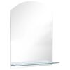 vidaXL Veggspeil med hylle 50x70 cm herdet glass