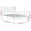vidaXL Sengeramme i metall med hode- og fotgavl hvit 90x200 cm