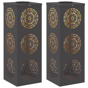 vidaXL Solenergi LED stibelys 2 stk. Varmhvit 18 x 18 x 50 cm