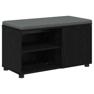vidaXL Gangbenk Svart Eik 80 x 38 x 46 cm Konstruert treverk og stoff