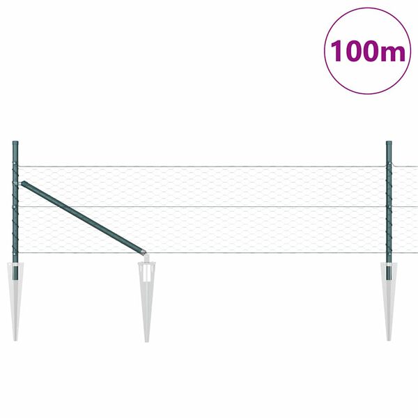 vidaXL Gjerdep&aring;le gr&oslash;nn 100 x 0,5 m (36 mm netting) St&aring;l og PVC