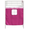 vidaXL Kiddos Loft Senge Ramme med Gardiner Hvit og Rosa 74,5 x 190 cm