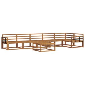 vidaXL Utend&oslash;rs sofa-sett 7 pcs Naturlig Solid akasietre