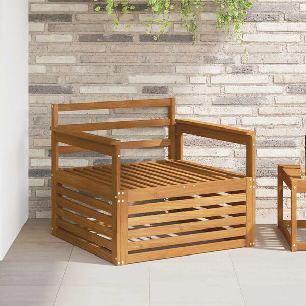 vidaXL 2 Stk Sofa med armlener Solid akasietre Naturlig