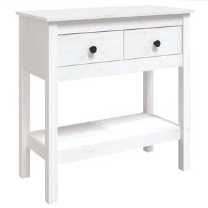 vidaXL Konsollbord hvit 75x35x75 cm heltre furu