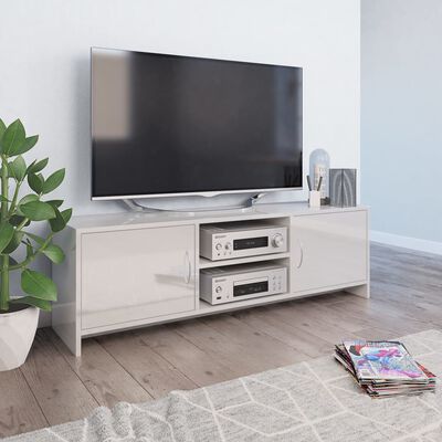 vidaXL TV-benk høyglans hvit 120x30x37,5 cm sponplate