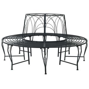 vidaXL Trebens 8-Antall seter &Oslash; 160 x 89 cm St&aring;l Svart Rund