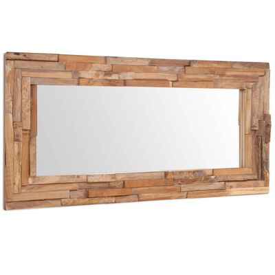 vidaXL Dekorativt speil teak 120x60 cm rektangulært