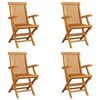 vidaXL Klappstoler 4 stk. heltre teak