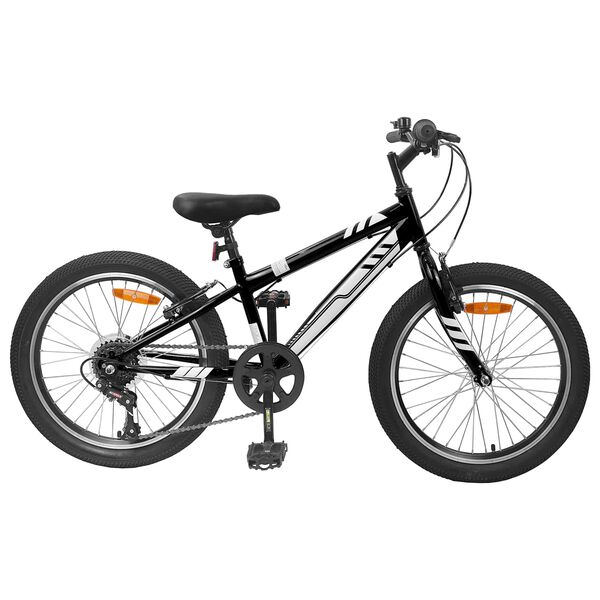 vidaXL Terrengsykkel 20 Tommer 6-Speed for 5-8 &aring;r gamle Svart