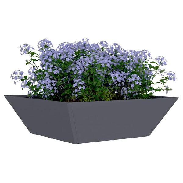 vidaXL Hageblomsterpotte 5 pcs Antrasitt 50 x 50 x 15 cm Kaldvalsest&aring;l