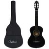 vidaXL Klassisk gitar nybegynnere og barn med veske svart 1/2 34" lind