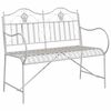 vidaXL Hagebenk 2 -Seater 103,5 x 59 x 89 cm St&aring;l Antikk hvit