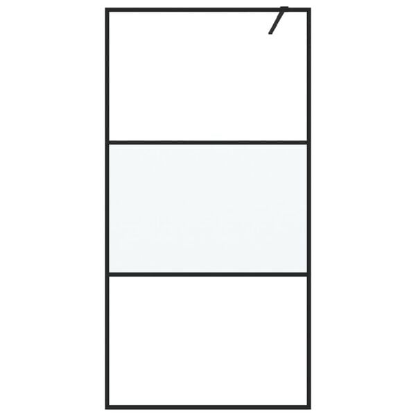 vidaXL Dusjvegg svart 100x195 cm halvfrostet ESG-glass