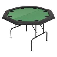 vidaXL 8-spiller pokerbord sammenleggbar 2 delt åttekantet grønn