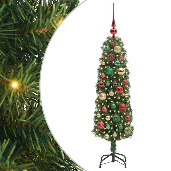 vidaXL Kunstig juletre med 150 LED gr&oslash;nn 120 cm PVC og st&aring;l og plast
