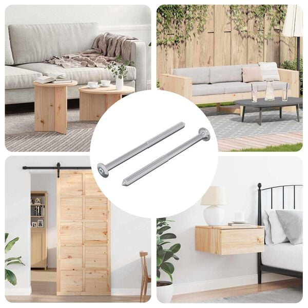 vidaXL Skrue 2 pcs s&oslash;lv M6 x 85 mm St&aring;l