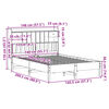 vidaXL Seng med bokhylle uten madrass 140x200 cm heltre furu